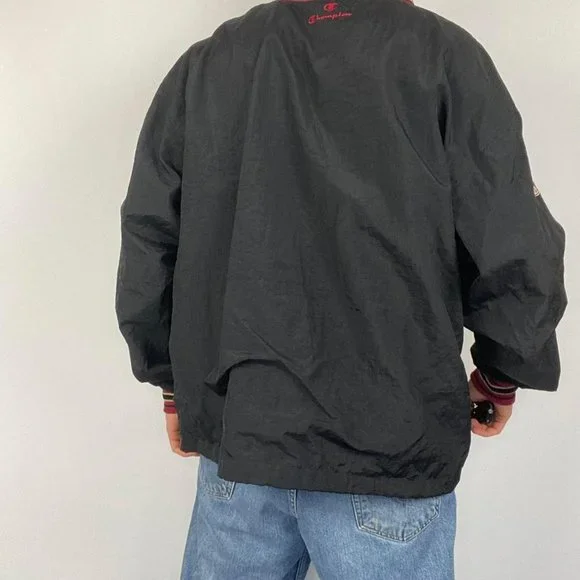 Vintage Champion Lightweight Pullover Jacket Black XLarge. - Picture 3 of 4